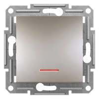 Schneider Electric Schneider Electric Asfora EPH1600169 egypólusú nyomó (N101), bronz burkolattal. keret nélkül, süllyesztett, piros jelzőfénnyel 10A 250V ( EPH1600169 ).