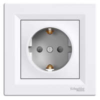 Schneider Electric Schneider Electric Asfora EPH2900221 földelt csatlakozóaljzat (dugalj), gyermekvédelemmel, 2P+F, fehér burkolattal, kerettel, süllyesztett, 16A 250V ( EPH2900221 ).