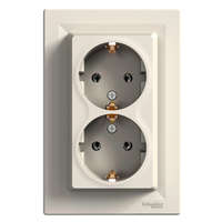 Schneider Electric Schneider Electric Asfora EPH9900123 földelt csatlakozóaljzat (dugalj), 2x2P+F, bézs burkolattal, kerettel, süllyesztett, 16A 250V ( EPH9900123 ).