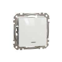 Schneider Electric Schneider Electric SDD111102N kétpólusú kapcsoló (102), fehér burkolattal, piros ellenőrzőfénnyel, rugós bekötés, kerét nélkül, süllyesztett, 10A 250V IP20 (Sedna Design / Elements)
