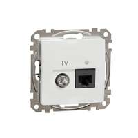 Schneider Electric Schneider Electric SDD111469T kombinált csatlakozóaljzat 1xRJ45 + 1xTV (informatikai UTP cat6 + végzáró 4dB) fehér burkolattal, keret nélkül, csavaros bekötés (Sedna Design / Elements)