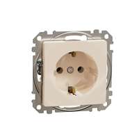 Schneider Electric Schneider Electric SDD112026 földelt csatlakozóaljzat (dugalj), 2P+F, bézs burkolattal, rugós bekötés, keret nélkül, süllyesztett, 16A 250V IP20 (Sedna Design / Elements)