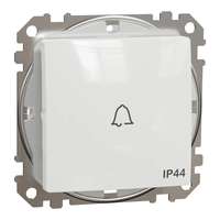 Schneider Electric Schneider Electric SDD211131 vízmentes egypólusú nyomó (N101), fehér burkolattal, csengőjellel, rugós bekötés, kerét nélkül, süllyesztett, 10A 250V IP44 (Sedna Design / Elements)