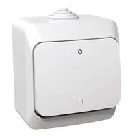 Schneider Electric Schneider Electric Cedar Plus WDE000520 IP44 vízmentes kétpólusú kapcsoló (102), fehér, komplett szerelvény, falon kívüli, vízmentes (IP44) 16A 250V ( WDE000520 ).