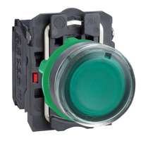 Schneider Electric Schneider XB5AW33M5 komplett világító nyomógomb beépített LED-del zöld, 230…240V AC 1 záró + 1 nyitó érintkező (Harmony XB5AW33M5)