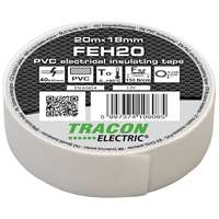 Tracon Electric Tracon, FEH20, szigetelőszalag, fehér, 20 m x 18 mm, PVC, 0-90°C Tracon (FEH20)