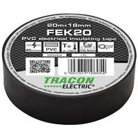 Tracon Electric Tracon, FEK20, szigetelőszalag, fekete, 20 m x 18 mm, PVC, 0-90°C Tracon (FEK20)