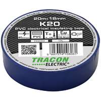 Tracon Electric Tracon, K20, szigetelőszalag, kék, 20 m x 18 mm, PVC, 0-90°C Tracon (K20)