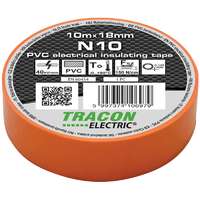 Tracon Electric Tracon, N10, szigetelőszalag, narancs, 10 m x 18 mm, PVC, 0-90°C Tracon (N10)