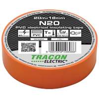 Tracon Electric Tracon, N20, szigetelőszalag, narancs, 20 m x 18 mm, PVC, 0-90°C Tracon (N20)