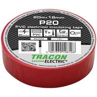 Tracon Electric Tracon, P20, szigetelőszalag, piros, 20 m x 18 mm, PVC, 0-90°C Tracon (P20)