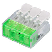 Tracon Tracon RVOG3 vezeték összekötő 3 x 0,2-4mm2 -es tömör és sodrott vezetékhez, oldható, lapos kivitel , átlátszó házban