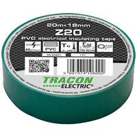 Tracon Electric Tracon, Z20, szigetelőszalag, zöld, 20 m x 18 mm, PVC, 0-90°C Tracon (Z20)