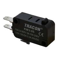 Tracon Tracon KW3-05 Helyzetkapcsoló, mikro, ütközős 1×CO 10(3)A/230V AC, 4,8x0,8 mm, IP00