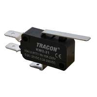 Tracon Tracon KW3-31 Helyzetkapcsoló, mikro, rugószáras 1×CO 10(3)A/230V, 28mm, 6,3x0,8 mm, IP00