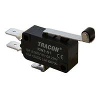 Tracon Tracon KW3-51 Helyzetkapcsoló, mikro, karos-görgős 1×CO 10(3)A/230V, 28mm, 6,3x0,8 mm, IP00