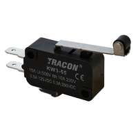 Tracon Tracon KW3-55 Helyzetkapcsoló, mikro, karos-görgős 1×CO 10(3)A/230V, 28mm, 4,8x0,8 mm, IP00