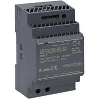 Tracon Tracon LDCVDIN-60-12 DIN sínre szerelhető tápegységszabályozható DC kimenettel 100-200VAC,3A/DC12V,4,5A/54W
