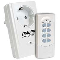Tracon Electric Tracon RCS11, Távkapcsolós csatlakozóaljzat, 1 aljzat, 1 távírányító 230VAC, 50Hz, 3600W, IP20, 433,92MHz
