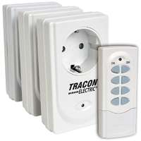 Tracon Electric Tracon RCS13, Távkapcsolós csatlakozóaljzat, 3 aljzat, 1 távírányító 230VAC, 50Hz, 3600W, IP20, 433,92MHz