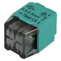  Tracon RVU2,5-4 Csavar nélküli vezetékösszekötő, zöld 4x0,5-2,5mm2, 450VAC, max. 16A