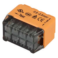  Tracon RVU2,5-8 Csavar nélküli vezetékösszekötő, narancssárga 8x0,5-2,5mm2, 450VAC, max. 16A