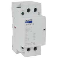  Tracon SHK2-63V11, Installációs kontaktor 230V AC, 50Hz, 2 Mod, 1×NO+1×NC, AC1/AC7a, 63A