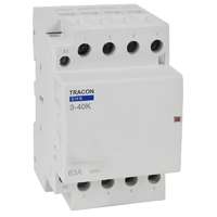  Tracon SHK3-40, Installációs kontaktor 230V AC, 50Hz, 3 Mod, 3×NO, AC1/AC7a, 40A