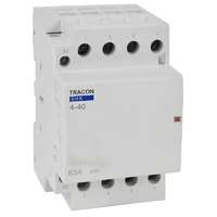  Tracon SHK4-40, Installációs kontaktor 230V AC, 50Hz, 3 Mod, 4×NO, AC1/AC7a, 40A