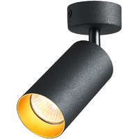 Tracon Tracon SPGU10MA1GB Mennyezeti állítható spot lámpatest, fekete, arany reflektor 100-240VAC, 50Hz, 1xGU10, max.35W