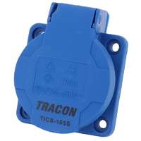 Tracon Electric Tracon TICS-105S Beépíthető csatlakozóaljzat, oldalsó védőérintkezővel, kerek 16A, 250V, 2P+E, IP44 (SCHUKO)
