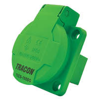 Tracon Tracon TICS-105SG Beépíthető csatlakozóaljzat, oldalsó védőérintkezővel, kerek 16A, 250V, 2P+E, IP44 (SCHUKO)