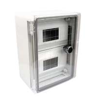  Tracon TME282113MT Falra szerelhető maszkolt műanyag szekrény, 12 modul, 2 sor, átlátszó ajtóval, 280x210x130, IP65, 1000V AC/DC