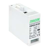  Tracon ESPD2-DC40-1000V T2 DC típusú V túlfeszültség levezető, betét 1000V Ucpv: 1200V; In:20kA; Imax:40kA; Up:4kV; Var