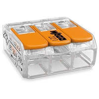 Wago Wago 221-413 vezeték összekötő 3 x 0,2-4mm2 -es tömör és sodrott vezetékhez, oldható, lapos kivitel , átlátszó házban, WAGO ( 221-413 )