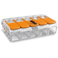 Wago Wago 221-415 vezeték összekötő 5 x 0,2-4mm2 -es tömör és sodrott vezetékhez, oldható, lapos kivitel , átlátszó házban, WAGO ( 221-415 )