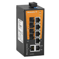  Weidmüller 1240930000 IE-SW-BL08-6TX-2ST Hálózati switch, nem konfigurálható, Fast Ethernet, Portok száma: 6x RJ45, 2 * ST multimódusú, IP30, -10 °C...60 °C