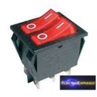 Billenő kapcsoló 2 (2pol./3pin) ON-OFF 250V/15A - átlátszó piros