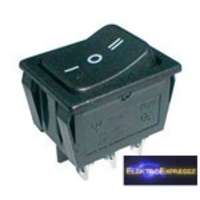 Billenő kapcsoló 3pol./6pin (ON)-OFF-(ON) 250V/15A - fekete visszaálló