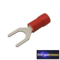 Szigetelt villás saru 5.3mm, 0.5-1.5mm Piros