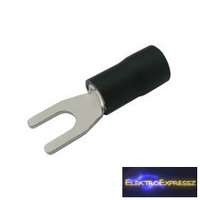 Szigetelt villás saru 4.3mm, 2.5-4.0mm Fekete