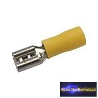 Szigetelt csúszósaru 6.3mm, 4.0-6.0mm Sárga