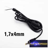 1,7/4,0mm DC táp dugóval szerelt kábel.