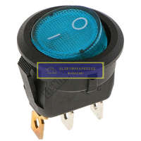 1ák.3p.2áll.Világító billenő kapcsoló.250V/6.5A.kék világítással.