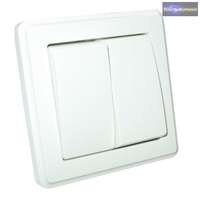 Fali csillár kapcsoló, 2 áramkörös süllyesztett