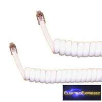 4P4C Telefon rugós, spirál kábel 2,1m fehér