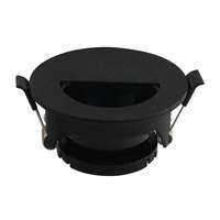 Optonica Beépíthető spot lámpatest, félkör fekete fedlap, GU10-es foglalat, MAX 35W, IP20, ф83x40.7 mm