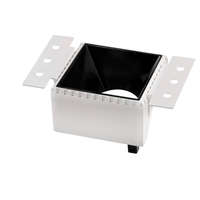 Optonica Beépíthető spot lámpatest, négyzet alakú, fehér házas - fekete belső GU10-es foglalat, MAX 35W, IP20, 128x75x55 mm