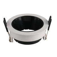 Optonica Beépíthető spot lámpatest, kör, fehér házas - fekete belső GU10-es foglalat, MAX 35W, IP20, ф79x32 mm