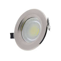 Optonica LED spotlámpa, 10W, COB, kerek, inox, fehér fény